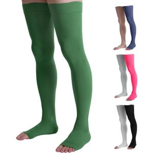 Doc Miller Thigh High Compression Socks - Open Toe, 20-30mmHg for Varicose Veins, Calf, Leg & Ankle Support, Pregnancy & Maternity Stockings, XXL