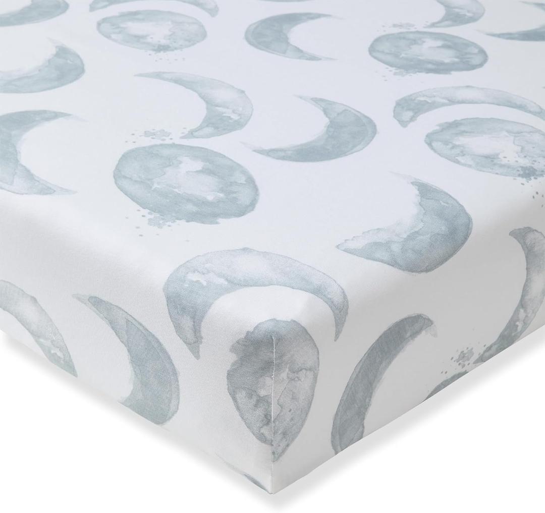 Burt's Bees Baby Essential Organic Cotton Fitted Crib Sheet, Breathable for Boy Girl Standard Crib & Toddler Mattresses