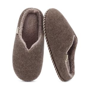 KuaiLu Womens Memory Foam Slippers Ladies Cozy Fuzzy Plush Fur Lined Warm Winter Cushioned Slip on House Bedroom Shoes Comfy Indoor Outdoor Hard Sole Arch Supportive Plantar Fasciitis Brown Size 9 (Brown)