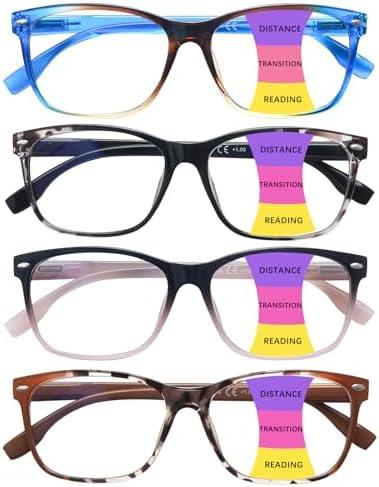 CLASAGA Progressive Multifocus Reading Glasses for Women, Pattern Print Blue Light Block Stylish Ladies Computer Readers 2.5 
