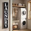 Laundry Room Sign 24in*4in Large Wooden Vertical Laundry Room Decor for Laundry Room Wall, Laundry Room Door, Above the Washing Machine, and Laundry Cabinet Decoration
