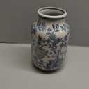 SIDUCAL Blue and White Vintage Vase, 9.4 Inch Ceramic Chinoiserie Floral Vase, Retro Ice Cracked Blue and White Porcelain for Home Decor Centerpieces, Living Room, Bookshelf, Office