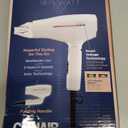 Conair Hair Dryer, Worldwide Travel Hair Dryer with Smart Voltage Technology and Folding Handle, Includes Concentrator (1 Count( Pack of 1), White)