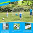 6'X4' Soccer Goal for Backyard Kids Portable Soccer Net with High-Strength Nets, Ground Stakes, Eight-Shaped Clasp, Strong PVC Frame & Weather Resistance Excellent Soccer Field Equipment