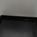 Black Leather Serving Tray with Handles, Glossy Faux Crocodile Print, 17.5x12 Food Drinks Tray for Coffee Table, Breakfast, Dinner & Bar, Decorative Storage Tray for Ottoman, Kitchen, Bedroom, Gift 