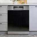 Black Brushed Tall Dishwasher Magnet Cover, 23.5 x 30 | Brushed Stainless Steel Dishwasher Magnet Cover Door , Decorative Kitchen Appliance Panel Decal