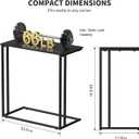 C-Shaped Side Table, Modern End Table with Metal Frame, Space Saving Design for Living RoomLarge Surface Couch Table for Bedroom, and Home Office24 x 12 x 24 inches (Black)