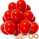 Red Balloon 110pcs, Red Latex Balloons12 inch for Birthday Valentine's Day Wedding(with 2 Ribbons)