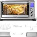 TOSHIBA AC25CEW-SS Large 6-Slice Convection Toaster Oven Countertop, 10-In-One with Toast, Pizza and Rotisserie, 1500W, Stainless Steel, Includes 6 Accessories (25L)