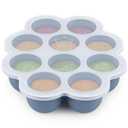 KeaBabies Silicone Food Freezer Trays with Lid, 2oz x 10 Pods Baby Food Storage Containers, Easy Puree Meal Prep, Breast Milk Silicone Freezer Molds, Dishwasher, Microwave Safe, BPA-Free (Slate)