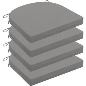Outdoor Chair Cushions for Patio Furniture - Patio Chair Cushions Set of 4 - Water Resistant Round Corner Outdoor Seat Cushions 17"X16"X2", Grass Green (17"x16"x2"(Pack of 4), Grey)