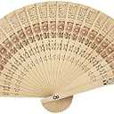 Sandalwood Fan (Set of 50 pcs) Wedding Favors&Birthday Gifts&Christmas Gift-Sunflower