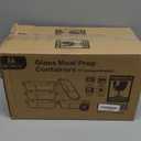 M MCIRCO [5-Pack, 36 oz] Glass Meal Prep Containers 3 Compartment with Lids, Glass Lunch Containers,Food Prep Lunch Box,Bento Box,Microwave, Oven, Freezer, Dishwasher (4.5 Cups) (Gray)