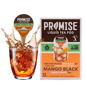Promise Tea by Java House - Cold-Brewed Tea Concentrate Pods - Ethically Sourced - Mango Black Lightly Sweet Tea - Pack of 12 (64.8 Fl Oz (Pack of 1))