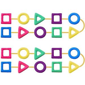 Woanger Shapes Walking Rope for Preschool Walking Rings for Toddlers 100th Day of School 10 Colorful Handle Leash for Toddler Class Line Rope 165'' Keep Children Calm Line Classroom Supplies(Cotton)