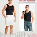 Nebility Shapewear Mens Compression Shirt - Slimming Body Shaper Vest Sleeveless Undershirts Workout Tank Tops (Black, XL)