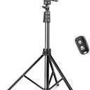 SENSYNE 72" Phone Tripod, Extendable Cell Phone Tripod Stand, Selfie Stick with Wireless Remote and Phone Holder, Compatible with iPhone Android Phone, Camera (Black)