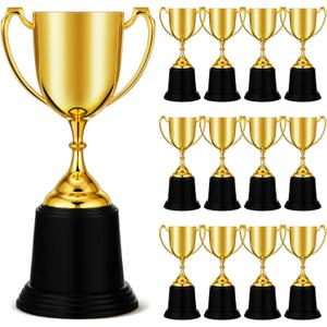 Ecation 9 Inch Gold Trophy Award Gold Award Cup Employee Coworker Appreciation Gifts Golden Plastic Trophy for Thank You Teacher Nurse Volunteer Men Women Rewards Party