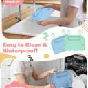 2Pack Silicone Placemats for Baby&Kid, Stain-Proof Non-Slip Baby Place Mat for Restaurant Highchair& Home Dining, Baby-led Food mats for Travel, Portable Toddler Table mat-Waterproof&Dishwasher Safe (Blue&green)