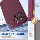 Miracase Magnetic for iPhone 16 Pro Case, [Soft Anti-Scratch Microfiber Lining], Compatible with MagSafe, Liquid Silicone Case Shockproof Drop Protection Phone Case for 16 Pro,Wine Red