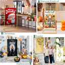WellSign Wedding Welcome Sign Holder, 68x31x 20 Welcome to Our Wedding Sign Adjustable Display Stand with 4 Leather Hanging Straps,Gold Easel Stand Personalized for Baby Bridal Valentine