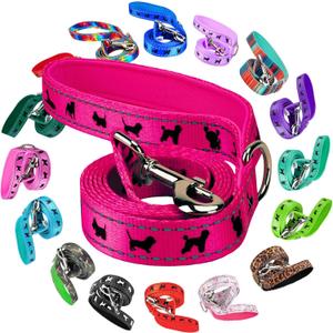 EcoBark Dog Leash - Soft & Reflective Comfort Training Leashes with Padded Handle - Safe, Strong, & Durable for Small, Medium or Large Dogs (Pink) (5 ft x 3/4 in - Narrow Width)