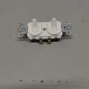 Leviton 15 Amp, 120/277 Volt, Duplex Style Single-Pole/Single-Pole AC Combination Switch, Grounding, 5224-2W, White