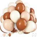 50PCS Brown Neutral and White Balloons,Brown Neutral White Balloon Arch Kit Party Decorations,Suitable for Birthday Wedding Baby Shower Bride Party Decoration (Brown Skin Color)