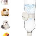 VANNON 17oz Small Animal Water Dispenser for Crate, Parrots Water Bottle for Cage, Chewproof Pet Water Bottle for Rabbits, Guinea Pigs, Ferrets, Chinchillas and Other Small Rodents, Top Fill, White