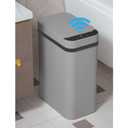 Yatmung 2.5 Gallon Motion Sensor Trash Can - Automatic Trash Can Touchless - Smart Trash Bin with Lid - Electric, Narrow, Plastic, Auto Open, Office, Bedroom, Bathroom - Small Garbage Can (Grey)
