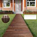 12FT Wooden Garden Pathway, Outdoor Roll Out Decorative Garden Walkway, Weather-Resistant Non-Slip Hardwood Pathway for Backyard, Beach, Wedding Party Paths