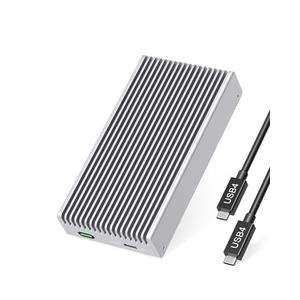 Fanless Speedy 40Gbps M.2 NVMe SSD Enclosure, USB4/Thunderbolt 4 Aluminum External NVMe Enclosure with Finned Dustproof Cooling Design, Supports M.2 PCIe SSD up to 8TB (Silver)