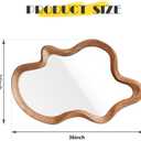 Irregular Wall Mirror,24"x 36"Asymmetrical Mirror Wood,Wooden Framed Wall Mirror,Modern Large Vanity Bathroom Mirror,Walnut Wavy Mirror for Entryway,Bedroom,Living Room,Washroom