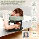 Massage Headrest for Bed (with Extra Long Armrest Shelf), Adjustable Massage Face Cradle at Home, Portable Massage Table Kit for Sleeping Mattress, Face Down Pillow After Eye Surgery
