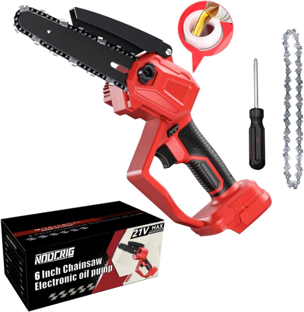 Mini Chainsaw for Milwaukee M18 Battery, 6-Inch Brushless Cordless Pruning Chain-saw, Battery Powered Mini Chainsaw for Wood Cutting, Sharp for Tree Trimming (No Battery)