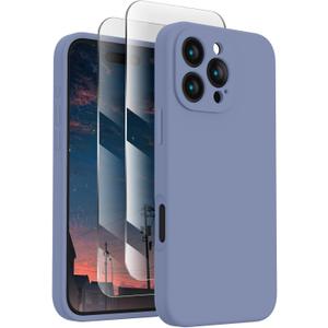 FireNova Designed for iPhone 16 Pro Max Case, Silicone Upgraded [Camera Protection] Phone Case, Soft Anti-Scratch Microfiber Lining Inside, 2024, Lavender Gray