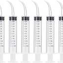 TecUnite 8 Pcs Syringe 12cc Dental Irrigation Syringe with Curved Tip for Wisdom Teeth Measurement Disposable Water Oral Mouth Liquid Tonsil Stone Squirt Mouthwash Cleaner Syringes