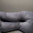 Pregnancy Pillow J-Shaped Full Body Pillow, 59 inch with Velvet Cover Easy to Remove and Wash, Support Pregnant Women's Backs Legs and HIPS, Improve Sleep,Pregnancy Pillow for Women Gray (Grey)