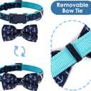 azuza Anchor Dog Collar with Bow Tie, Soft and Comfortable Adjustable Bowtie for dogs, Medium