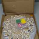 Weekgrat 11.8 Inch Diwali Rangoli Mats Mandala Sand Art Set Include 4 Pcs 6" Painting Stencils Wooden Coloring Mat Stencils for Diwali Rangoli Festivals Home Decor(Gold, Lotus)