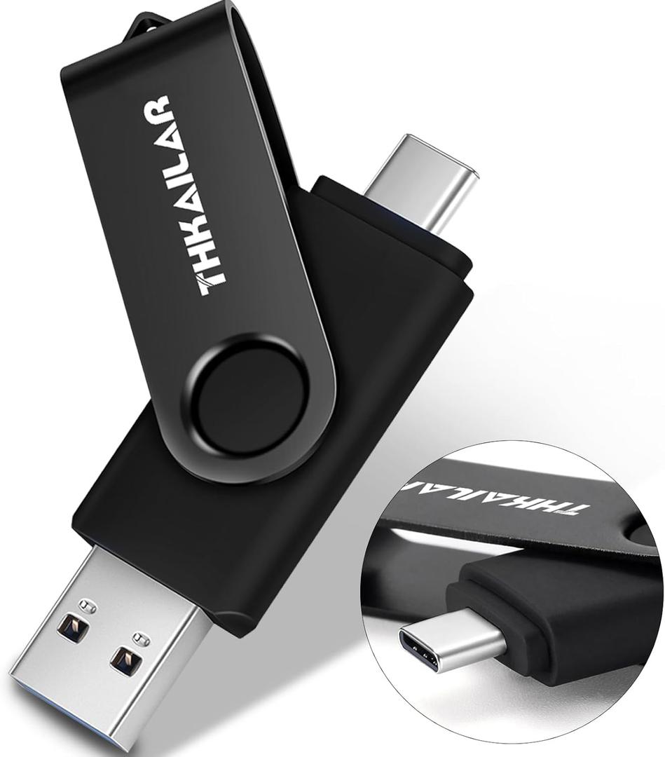 Thkailar 512GB Flash Drive 2 in 1 USB Flash Drive with Type C & Type A Ports,Thumb Drive,USB Stick for Android Phone/Tablet/PC/MacBook Pro/Air