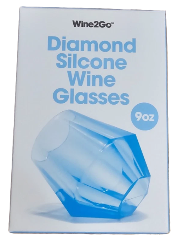 Wine2Go Diamond Silicone Wine Glasses 9oz