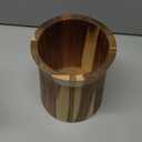 Wooden Utensil Holder for Countertop, 360 Rotating Kitchen Utensil Holder, 7.2"x 6" Large Acacia Wood Crock, Farmhouse Kitchen Decor