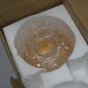 Touch Control Small Table Lamp Set of 1, Elegant Gold Glass Bedside Lamp 3 Way Dimmable with USB C+A Charging Ports - Bedroom Nightstand & Living Room Essential, 4W Bulb Included