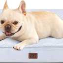 EHEYCIGA Orthopedic Dog Bed Medium Size Dogs, Memory Foam Dog Bed with Washable Removable Cover, Waterproof Pet Sofa Couch for Crate with Nonskid Bottom, 30x20x6, Washblue