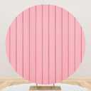 AOFOTO 6x6ft Rustic Pink Wood Round Backdrop Cover Retro Wood Planks Wedding Bridal Shower Circle Photography Background Women Girls Princess Kids Newborn Baby Shower Birthday Party Decor