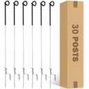 41" Systems Pig Tail Step-in Electric Fence Post for Livestock,30Pcs Black