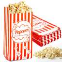 MAQIHAN 100 Popcorn Bags Individual Servings - Disposable Paper Popcorn Bags Party Pop Corn Sleeves Bulk Carnival Halloween Christmas Gift Favor Treat bolsas para palomitas Movie Night Supplies