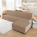 100% Waterproof Large Sectional Couch Covers for Dogs, Reversible L Shaped Couch Cover, Sofa Covers Washable Sectional, Sectional Cover for Pets Kids (X-Large, Light Brown​)