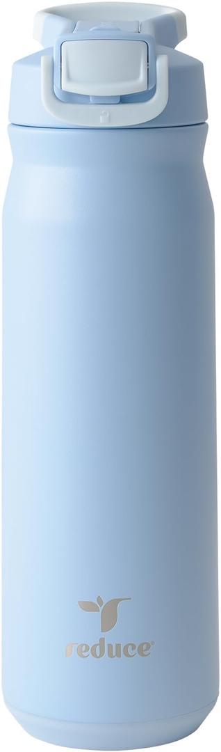 REDUCE 24 oz Hydrate Pro Stainless Steel Insulated Water Bottle - Flip Top Leak-Proof Lid, Dishwasher Safe, BPA-Free, Dual Wall Vacuum, Keeps Drinks Cold for 48 Hrs, Cup Holder Friendly - Glacier